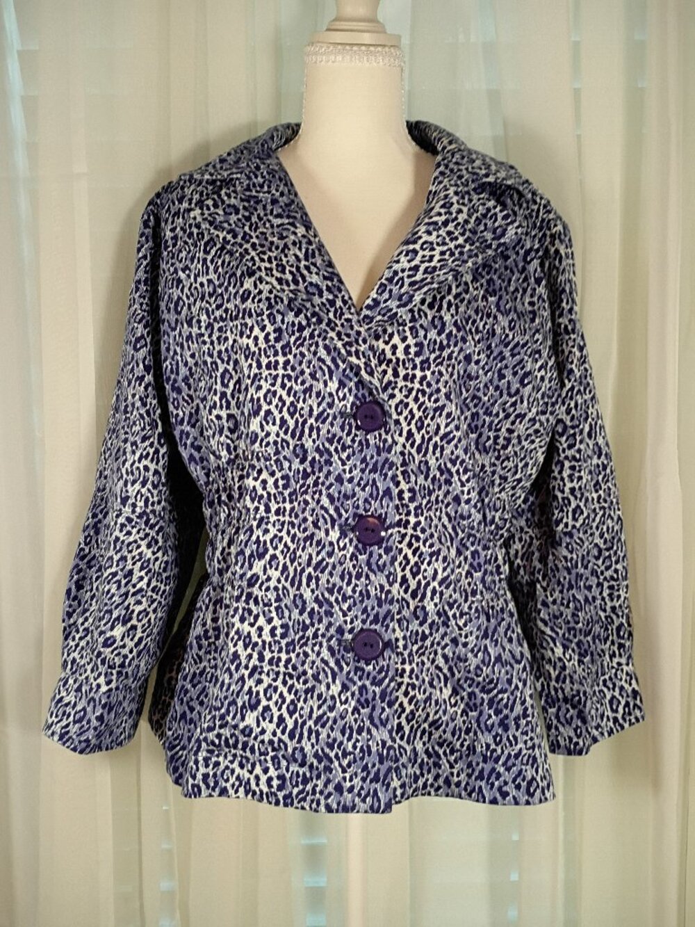 Joan Rivers Leopard Animal Print Jacket Size XL